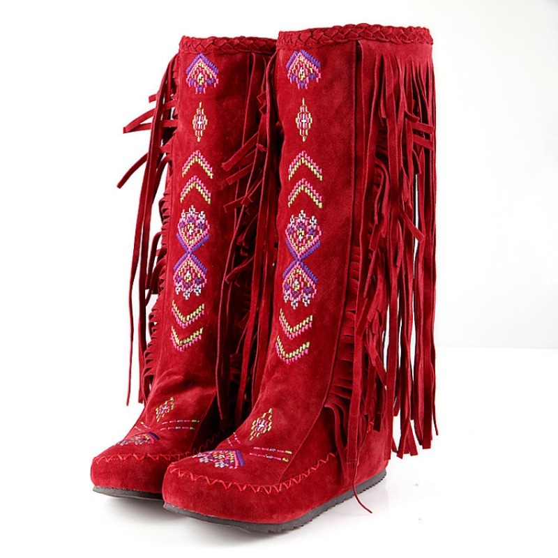 Tassel Boots Handmade Embroide - Ethnic Fashion In 评论和价格