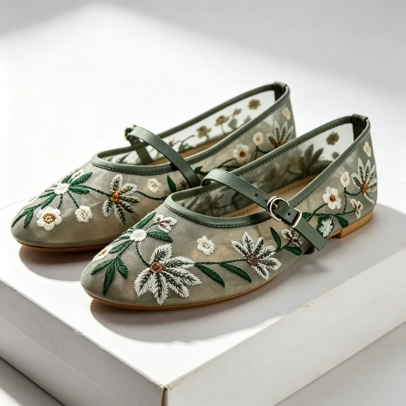 Mesh Embroidered Leisure Balle - Women'S Ethnic Fashion Brands 评论和价格