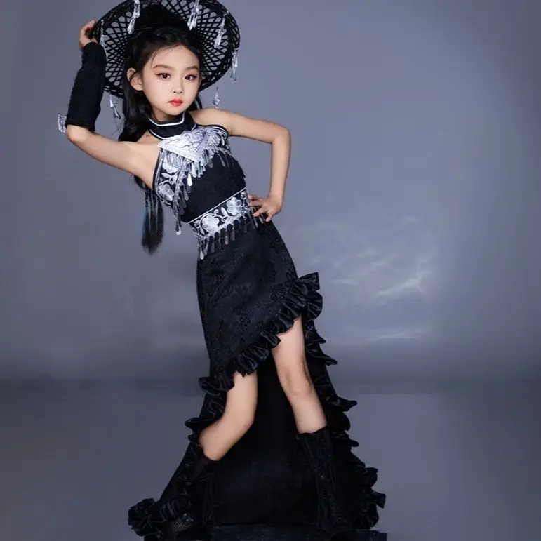 Children's Suit Trailing Skirt - Ethnic Dress Fashion Show 评论和价格