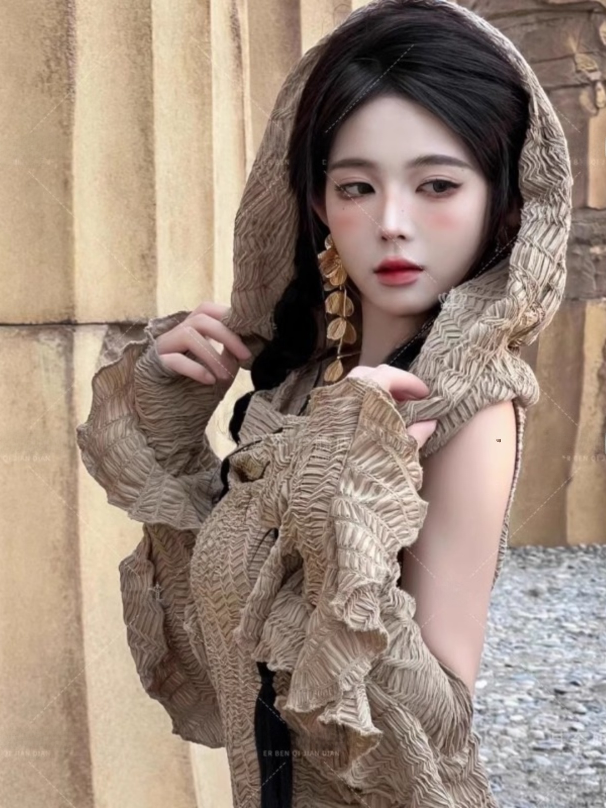 Desert  Themed Long Dress Wome - Ethnic Fashion Girls 评论和价格