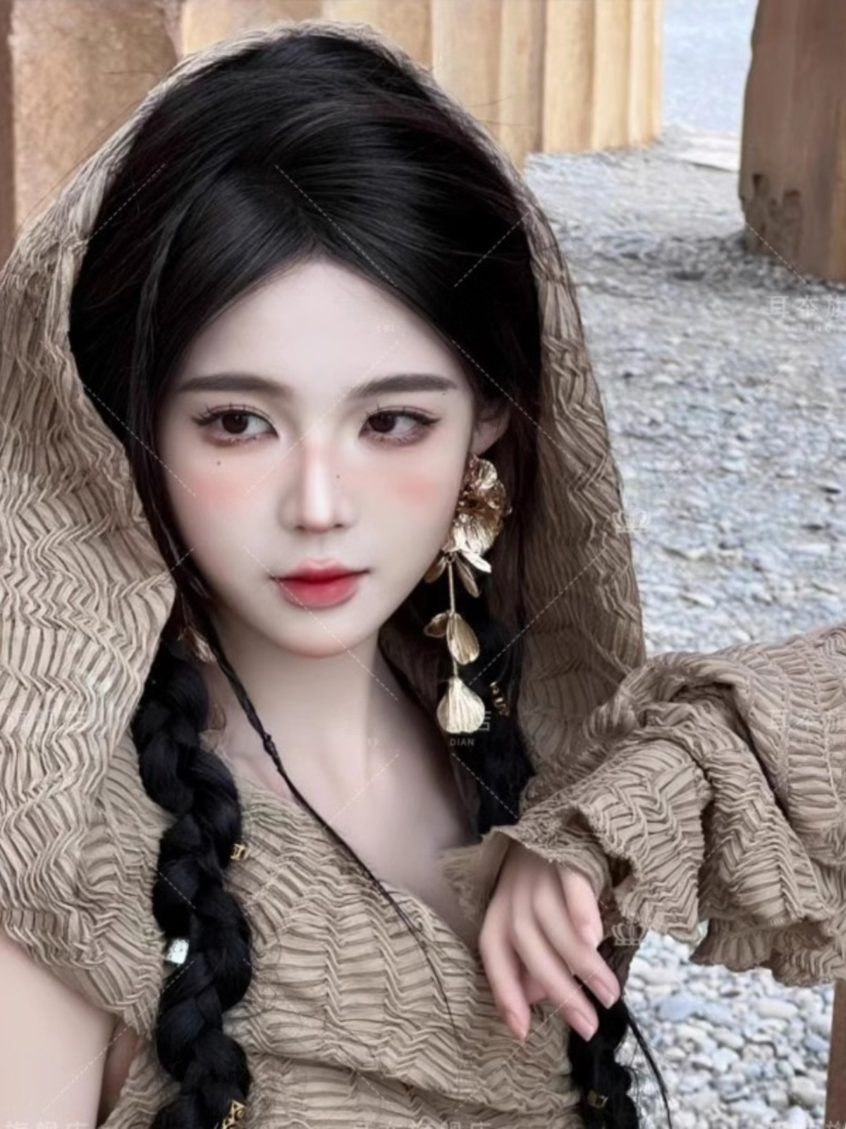 Desert  Themed Long Dress Wome - Ethnic Fashion Girls 评论和价格