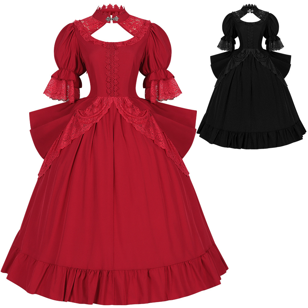 Elegant European Style Retro D - Ethnic Dress Fashion Show 评论和价格