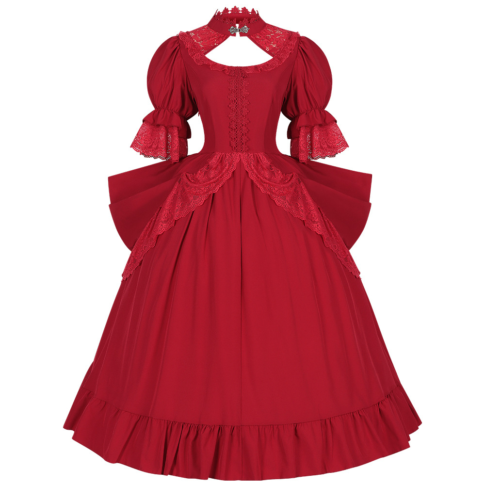 Elegant European Style Retro D - Ethnic Dress Fashion Show 评论和价格