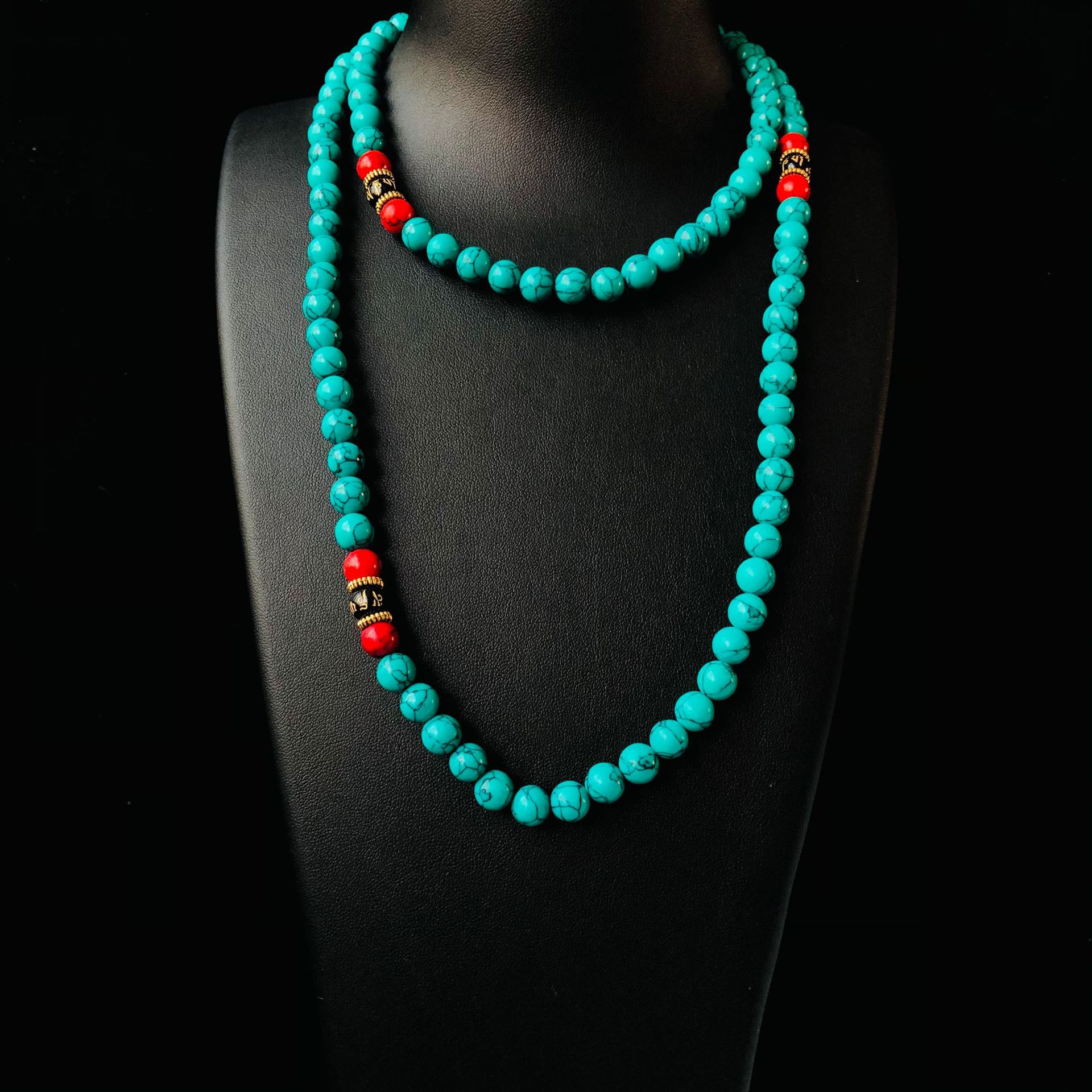 Turquoise long bracelet, natur - Ethnic Fashion Way 评论和价格