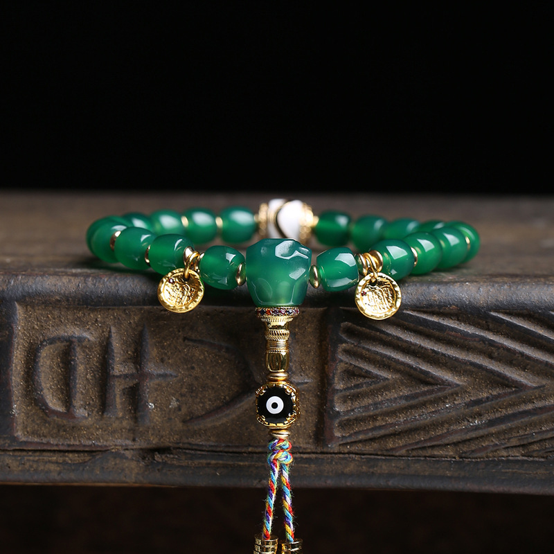 Natural green bracelet with be - Ethnic Fashion Way 评论和价格