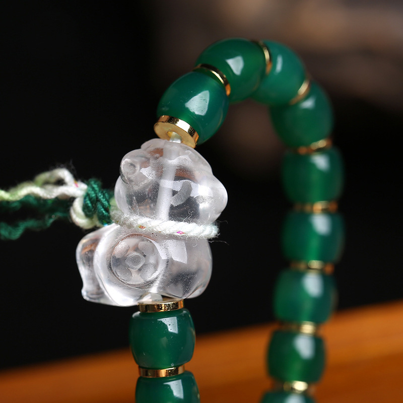 Natural green bracelet with be - Ethnic Fashion Way 评论和价格