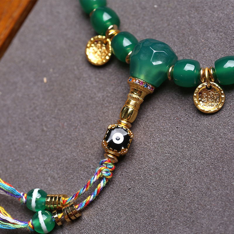 Natural green bracelet with be - Ethnic Fashion Way 评论和价格